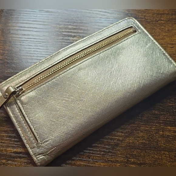 KATE SPADE Gold MetallicBifold Wallet - Picture 2 of 6